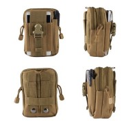 Geanta tactica militara, poliester, capacitate 1 l, 18 cm, bej