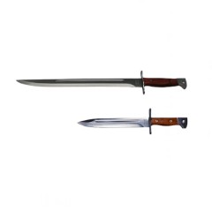 Pachet Cutit tip baioneta si Maceta, AK-47,camping si vanatoare, 28 cm, husa inclusa