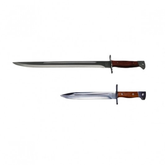 Pachet Cutit tip baioneta si Maceta, AK-47,camping si vanatoare, 28 cm, husa inclusa