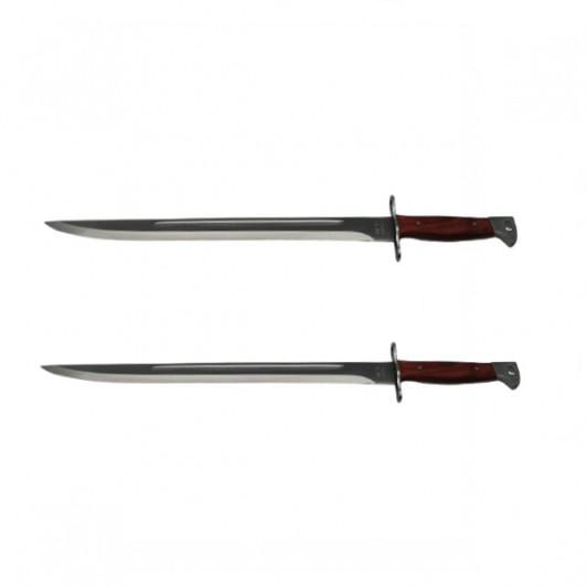 Pachet doua macete vanatoare, model AK, otel inoxidabil, 61 cm, argintiu