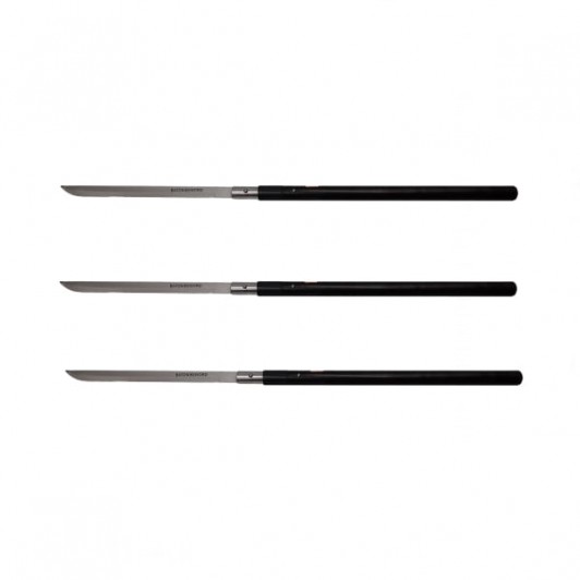 Pachet trei sabii de vanatoare, Shaolin Master, model baston, 87 cm, negru, teaca inclusa Pachet trei sabii de vanatoare, Shaolin Master, model baston, 87 cm, negru, teaca inclusa