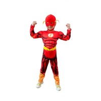 Costum Flash pentru copii, 3-5 ani, rosu Costum Flash pentru copii, 3-5 ani, rosu