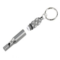Pachet doua fluiere metalice de urgență, inel pentru chei, 7.6 cm Pachet doua fluiere metalice de urgență, inel pentru chei, 7.6 cm