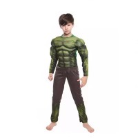 Pachet costum cu muschi Hulk si masca pentru copii, War, 120-130 cm, 7-9 ani
