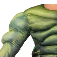 Pachet costum cu muschi Hulk si masca pentru copii, War, 120-130 cm, 7-9 ani