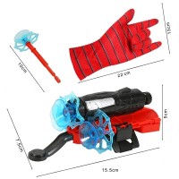 Set costum, manusa cu ventuze si figurina Spiderman, marime  5-7 ani, rosu