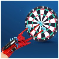 Set costum cu muschi, manusa cu ventuze si figurina Ultimate Spiderman, 7-9 ani, rosu
