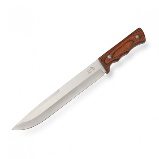 Cutit de vanatoare, Wood Brown, 37.5 cm, maro, lemn, teaca inclusa