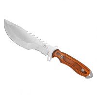 Cutit de vanatoare zimtat, 32 cm, lemn, maro, teaca inclusa Cutit de vanatoare zimtat, 32 cm, lemn, maro, teaca inclusa