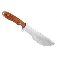 Cutit de vanatoare zimtat, 32 cm, lemn, maro, teaca inclusa Cutit de vanatoare zimtat, 32 cm, lemn, maro, teaca inclusa