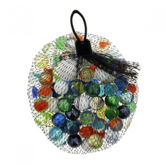 Set cu 100 bile din sticla pentru prastie, multicolor, 14 mm