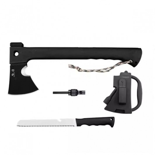 Topor 3 in 1 amnar,cutit si fluier, 35.5 cm, teacă inclusă Topor 3 in 1 amnar,cutit si fluier, 35.5 cm, teacă inclusă