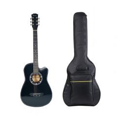 Set  husa si chitara clasica din lemn, Cutaway Country Black, 95 cm, negru