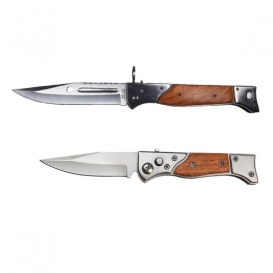 Set cutit de vanatoare automat 16.5 cm si briceag AK-47, 34 cm, teaca inclusa