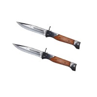 Set doua briceaguri de vanatoare, AK-47 Assault, 27 cm, teaca inclusa, maro Set doua briceaguri de vanatoare, AK-47 Assault, 27 cm, teaca inclusa, maro