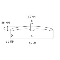 Bază pentru scaun directorial, plastic, 55 cm, neagru