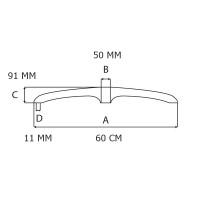 Bază pentru scaun directorial, metal, 60 cm, argintie