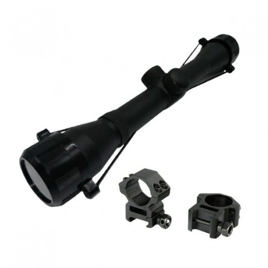 Set Luneta Airsoft 4X32, 29.5 cm si Inele de montura 22 mm, metalice, negre