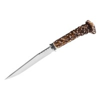 Cuțit de vânătoare Stag Antlers, 30 cm, teacă cordura, maro