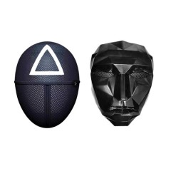 Set doua masti pentru carnaval, Squid Game, Triunghi, Lider, Negru Set doua masti pentru carnaval, Squid Game, Triunghi, Lider, Negru