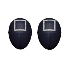 Set doua masti pentru carnaval, Squid Game, Patrat, Negru Set doua masti pentru carnaval, Squid Game, Patrat, Negru