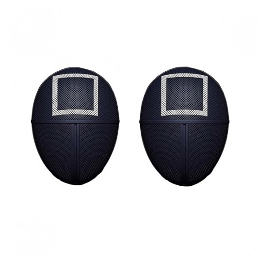 Set doua masti pentru carnaval, Squid Game, Patrat, Negru Set doua masti pentru carnaval, Squid Game, Patrat, Negru