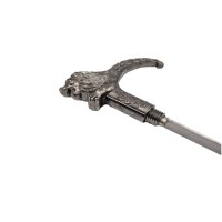 Baston decorativ, Lion Stance, metalic, sabie interioara, 90 cm, negru Baston decorativ, Lion Stance, metalic, sabie interioara, 90 cm, negru