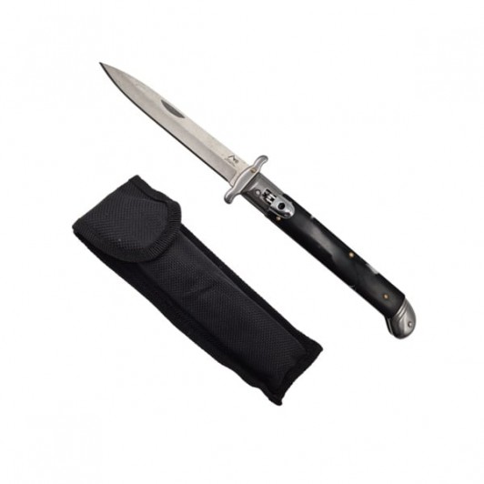 Briceag automat stiletto, Italian Marble, 27 cm, negru