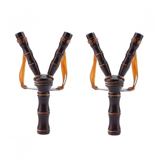 Set doua Praștii din Lemn, Handmade, 19 cm, Maro