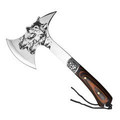 Topor vanatoare, Wolf Wood, otel inoxidabil, 33 cm, teaca inclusa