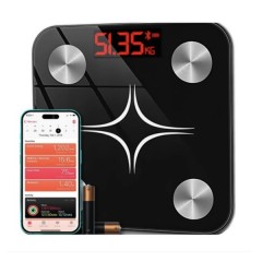 Cântar electronic inteligent pentru baie, aplicație smart, afișaj digital iluminat, termometru, maxi
