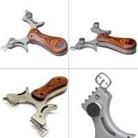 Set prastie cu laser, Sling Queen, metalic, 11.5 cm, cu boloboc, maner lemn,maro si 200 bile de 6 mm