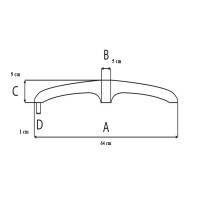 Baza pentru scaun directorial, plastic, 64 cm, neagru