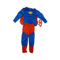 Costum Superman cu muschi, pelerina si masca, 3-5 ani, 100-110 cm Costum Superman cu muschi, pelerina si masca, 3-5 ani, 100-110 cm