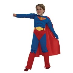 Costum Superman cu muschi, pelerina si masca, 5-7 ani, 110-120 cm