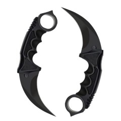 Set doua cutite karambit, 19 cm, negru, teaca inclusa Set doua cutite karambit, 19 cm, negru, teaca inclusa