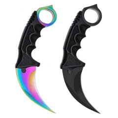 Set doua cutite karambit, 19 cm, multicolor/negru, teaca inclusa Set doua cutite karambit, 19 cm, multicolor/negru, teaca inclusa