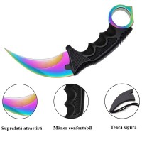 Set doua cutite karambit, 19 cm, multicolor, teaca inclusa Set doua cutite karambit, 19 cm, multicolor, teaca inclusa