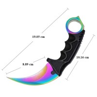 Set doua cutite karambit, 19 cm, multicolor, teaca inclusa