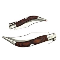 Set briceag de vanatoare 38 cm si briceag 50 cm, lamă oțel inoxidabil, cricket, maro