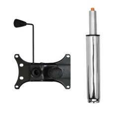 Set placuta balans metalica, 22 cm x 15 cm si cilindru piston, gaz, pentru scaune birou, argintiu, 3