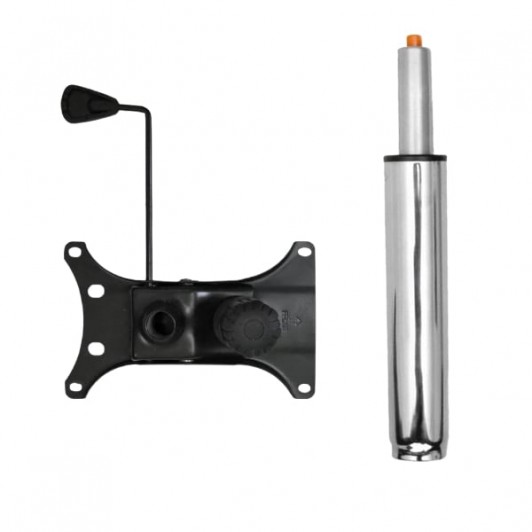 Set placuta balans metalica, 22 cm x 15 cm si cilindru piston, gaz, pentru scaune birou, argintiu, 3