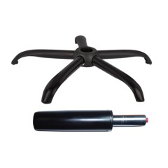 Set baza pentru scaun directorial plastic, 64 cm si cilindru piston, gaz, pentru scaune birou, negru