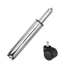 Set rolă universală  Ø11 mm, PVC si cilindru piston, gaz, pentru scaune birou, argintiu, 35 cm
