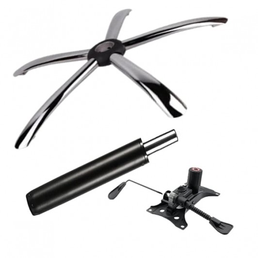 Set placuta balans metalica 25 x 15 cm, baza 60 cm si cilindru piston, gaz, pentru scaune birou, neg