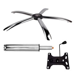Set placuta balans metalica 26 x 15 cm, baza 60 cm si cilindru piston, gaz, pentru scaune birou, arg