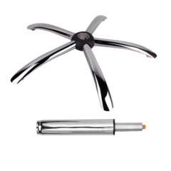 Set baza pentru scaun directorial, 60 cm si cilindru piston, gaz, pentru scaune birou, argintiu, 35