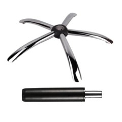 Set baza pentru scaun directorial, 60 cm si cilindru piston, gaz, pentru scaune birou, negru, 35 cm
