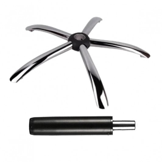 Set baza pentru scaun directorial, 60 cm si cilindru piston, gaz, pentru scaune birou, negru, 35 cm