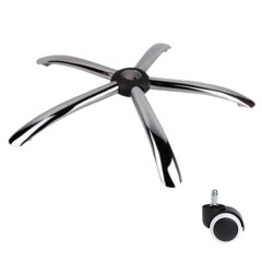 Set baza pentru scaun directorial, 60 cm si rolă universală, cauciuc